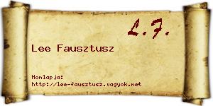 Lee Fausztusz névjegykártya